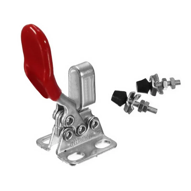 

1Pc 60 Lbs Anti Slip Red Plastic Covered Handle Horizontal Toggle Clamp 201A For Home Factory VE675 P0.11