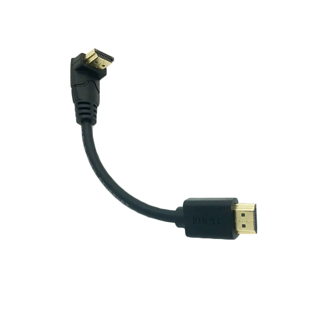 

Black 15cm Short HDMI Male to Male Plug 90° Angle Cable for 4k TV HDTV