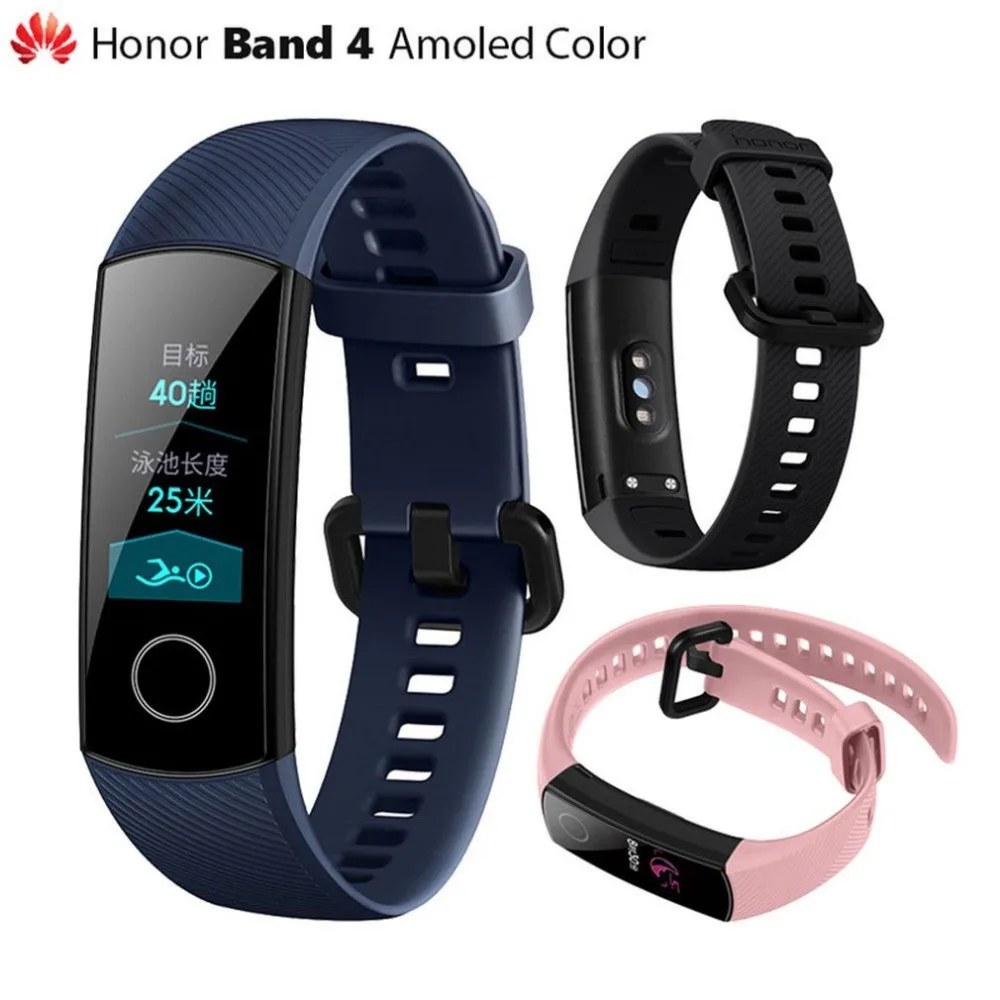 Оригинальный Смарт браслет Huawei Honor Band 4 2018 Новинка 0 95 ''цветной Amoled сенсорный