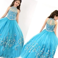 Бальное платье Из Органзы Кристалл Бисером Холтер Молнии Девушки Pageant Платья Дети Одежда Pageant Платья