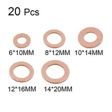 20 шт Твердые медные шайбы плоское уплотнительное кольцо Заглушка масло для лодки уплотнение уплотнения Уплотнения фиттинги крепёж Аппаратные аксессуары