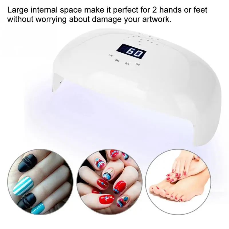 72W Powerful Nail Dryer UV LED 56 LEDs Nail Dryer For Curing Gel Polish