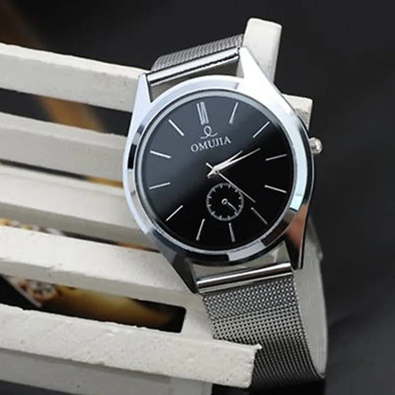 

OTOKY Fashion Men's Women's watches Luxury Brand Stainless steel back cover Simple Desig Analog Quartz Wrist Watch Black