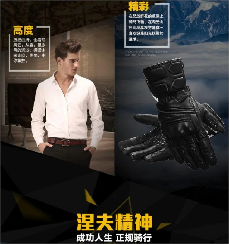 Nervo à Prova Luvas da Motocicleta de Viagem Luva à Prova Novo Inverno Quente Dwaterproof Água Couro Cavaleiro Equitação Moto Corrida Vento 2019 3 Cheap Luvas