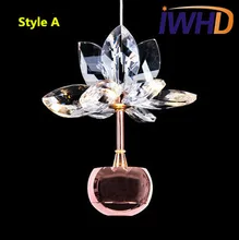 Modern Flower Crystal LED Pendant Lights Creative Fashion Pendant Lamp New Fixtures For Home Lightings Bar Hanging Lamp Lamparas modern ceramic flower crystal chandelier romantic pink rose garden style bedroom creative princess pendant hanging lamp