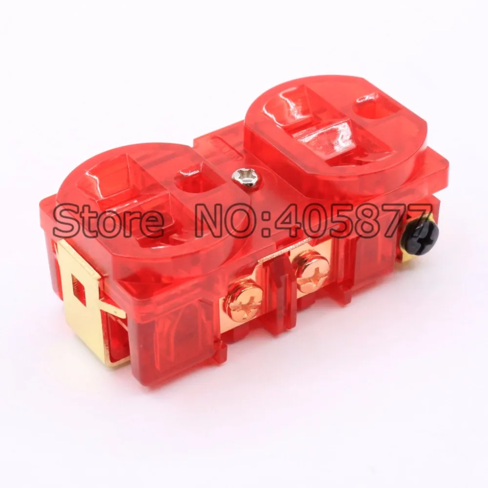5pieces HIFI US AC Power Receptacle Socket Red copper Plating for audio power Distributor | Электроника
