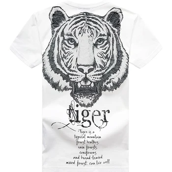

Free shipping tiger tops big size o-neck t shirt Tees Animal fat guy plus size men's Casual short-sleeve T-shirt 2XL-8XL 155cm