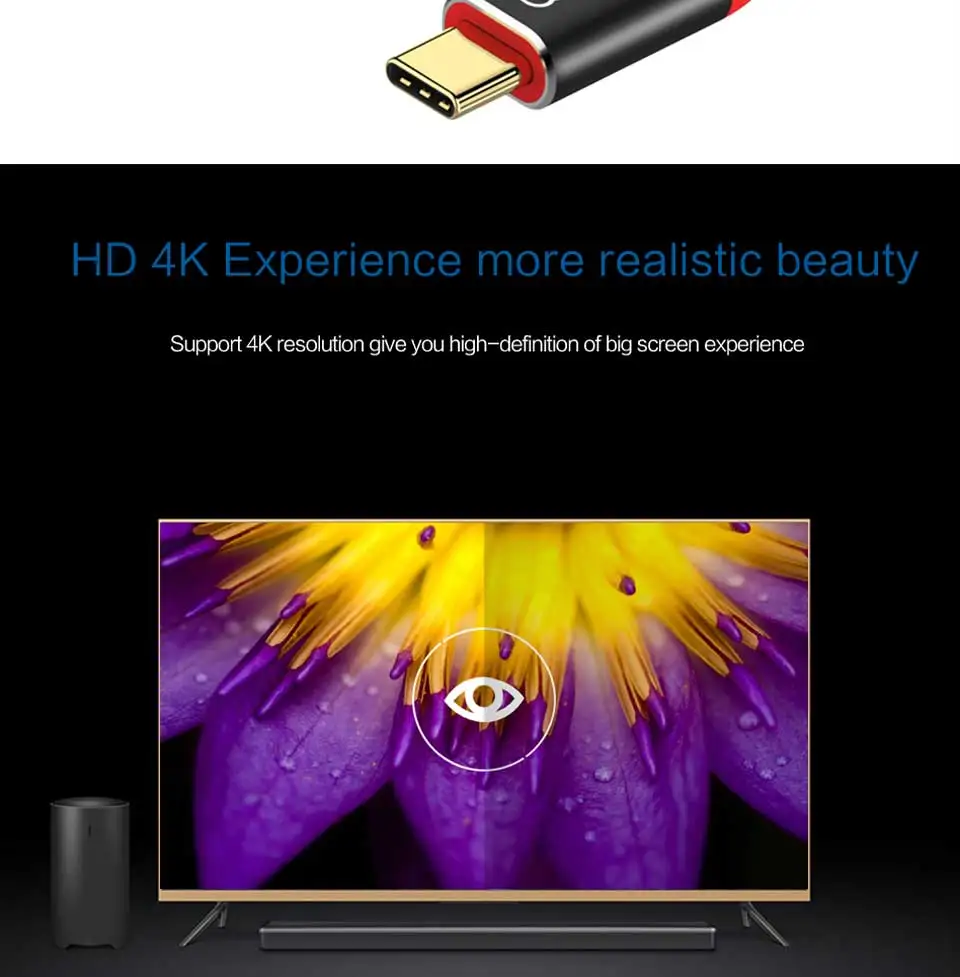 Usb c к hdmi кабель адаптер 4k 1080P 60 Гц usb type c к hdmi 2,0 кабель Thunderbolt 3 кабель для Macbook huawei Mate10 Sumsang S8