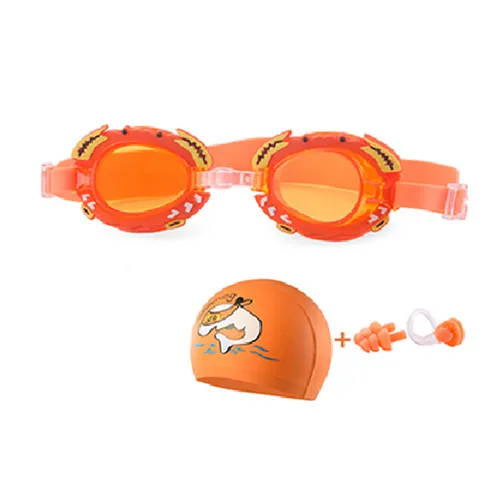Новые детские очки для плавания, анти-туман, дети, дельфин, шапочка для плавания, набор, очки, мультфильм, краб, очки для воды, Арена, очки для плавания, ming - Цвет: Orange Crab