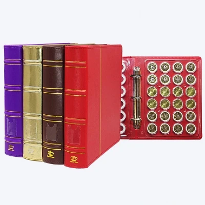 144 монеты Коллекционная книга 27 5*25 см 6 листов круглая коробка защита буклет
