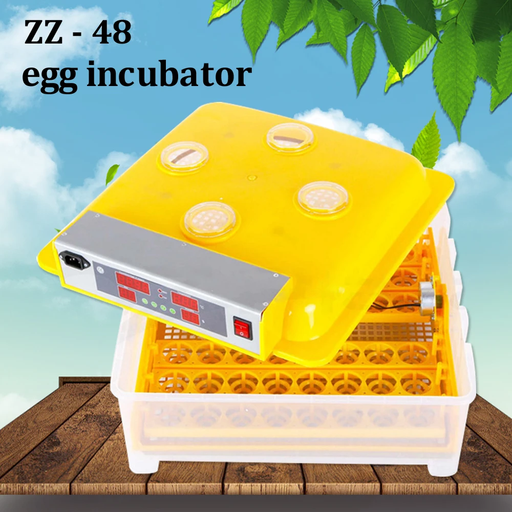 

Top Brand New 48 Egg Incubator Smart LED Temperature Control Automatic Hatcher For Parrot Quail Chicken Egg Hatching Brooder