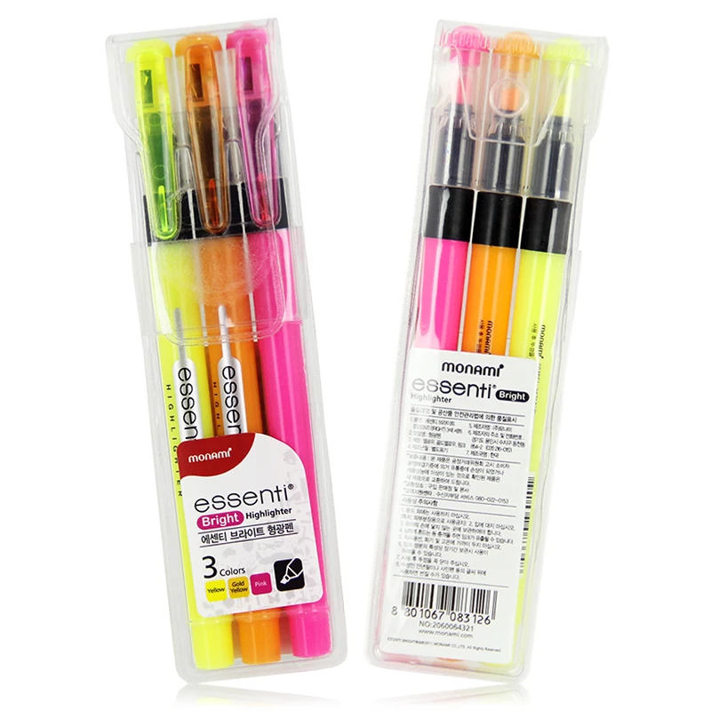 3pc/lot Assorted Colors Korean School Supplies Essenti Bright Colorful Highlighter DIY Permanent Marker Pen material escolar