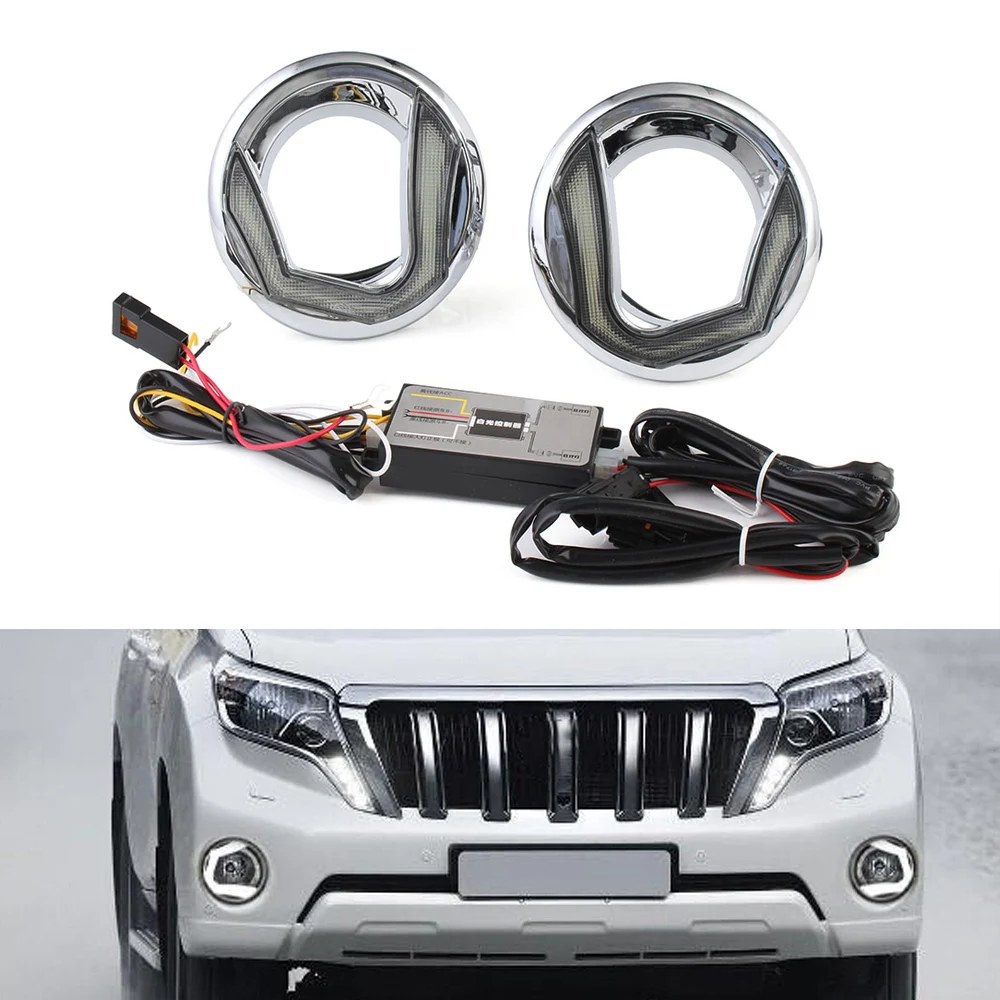 

For Toyota Prado 2015-2017 Super White Car LED Daylight DRL Daytime Running Light Driving Lamp D35