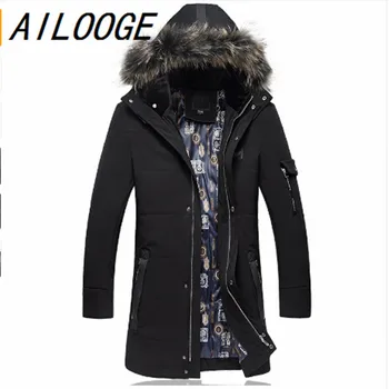 

2017 new winter keep warm White duck down black Hat Detachable long jacket men,L,XL,2XL,3XL,4XL,5XL,6XL black winter coat men