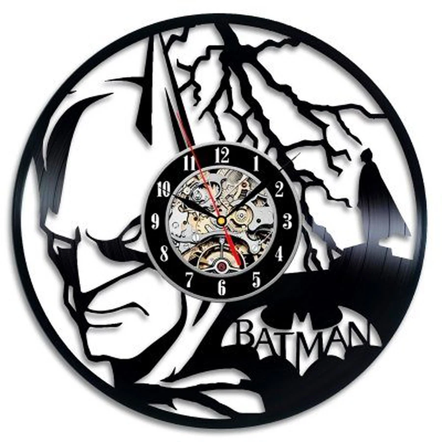 Batman Wall Clock Modern Design Vinyl CD Record Wall Watch Decorative