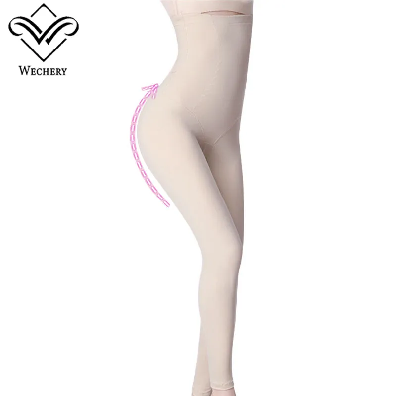 Wechery Body Shaper длинные трусики управления эластичные гибкие Корректирующее белье для женщин высокое нижнее белье для похудения брюки из спандекса - Цвет: Хаки