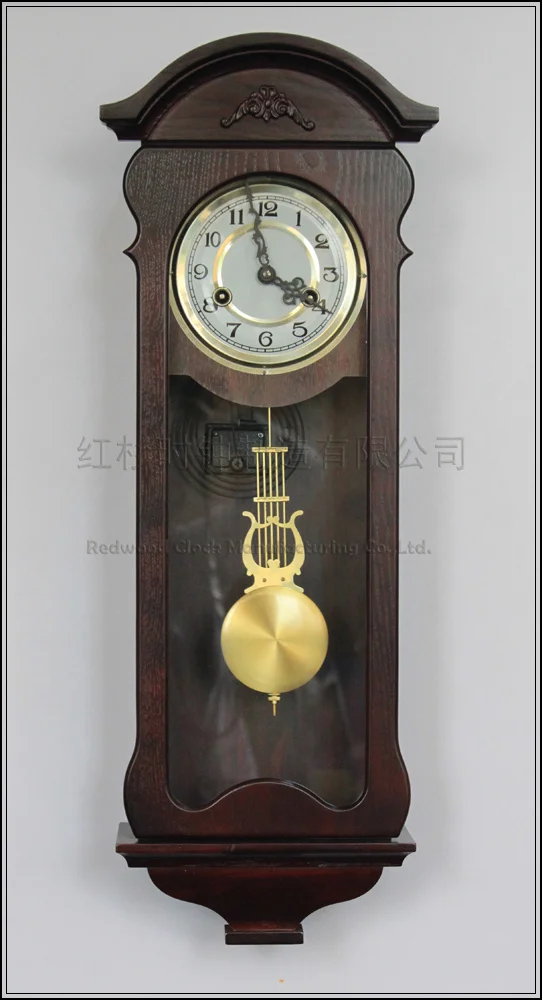 Wood living room wall clock pendulum Tuo mechanical pendulum clocks