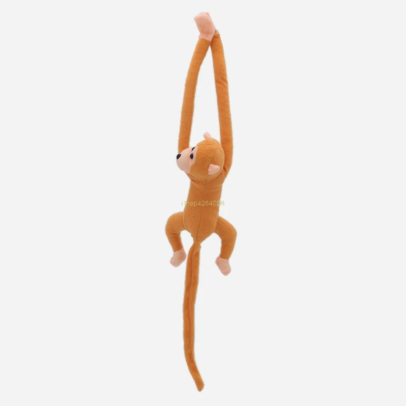 Милые животные длинные руки хвост Милая обезьяна плюшевые игрушки куклы занавески украшения 60 см талисман JUL26_17 - Цвет: Brown