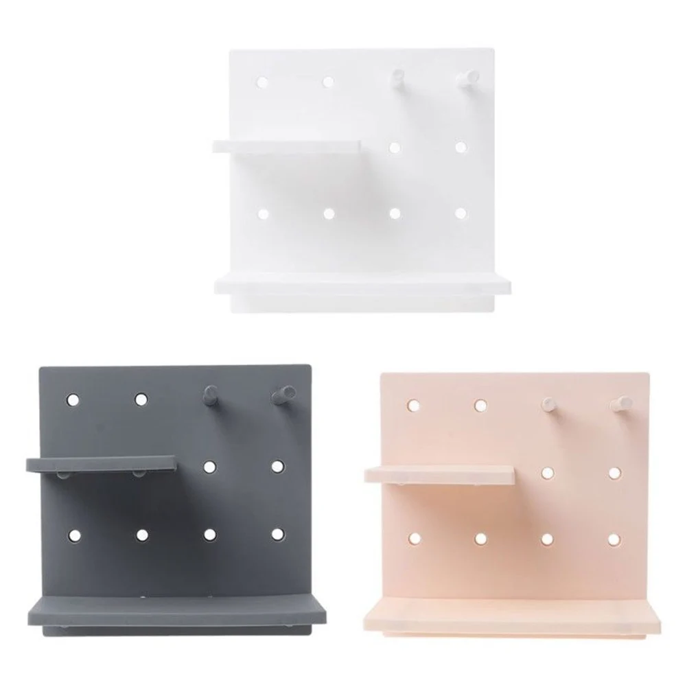 

Plastic Hole Board Shelf On Wall Mount Home Kitchen Bedroom Home Storage Racks TB Sale
