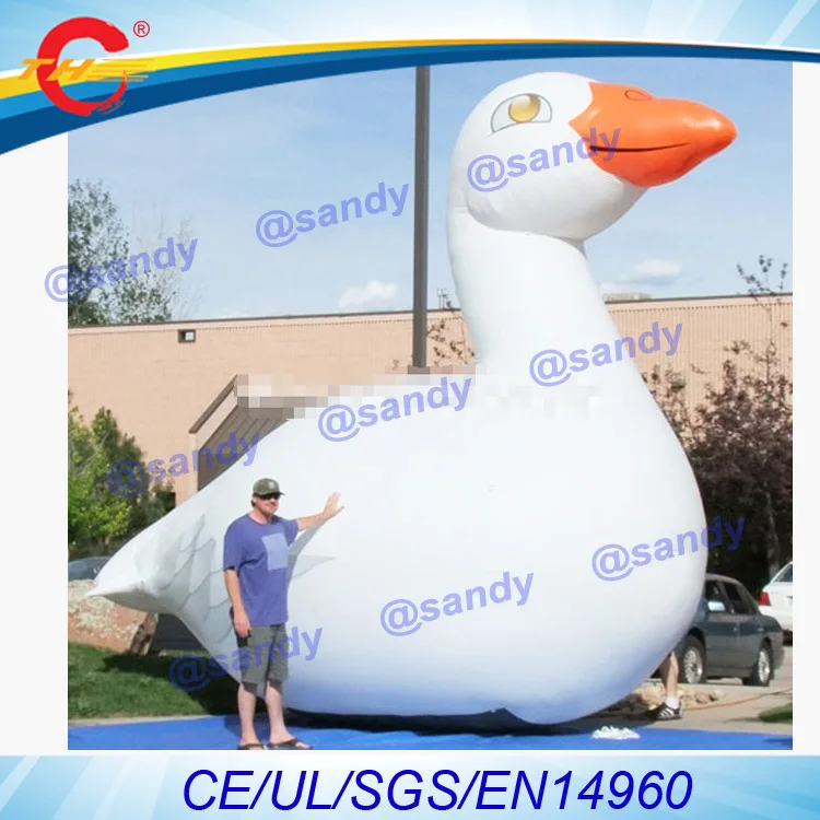 free air ship to door,4m/6m/8m outdoor advertising white giant inflatable goose inflatable swan