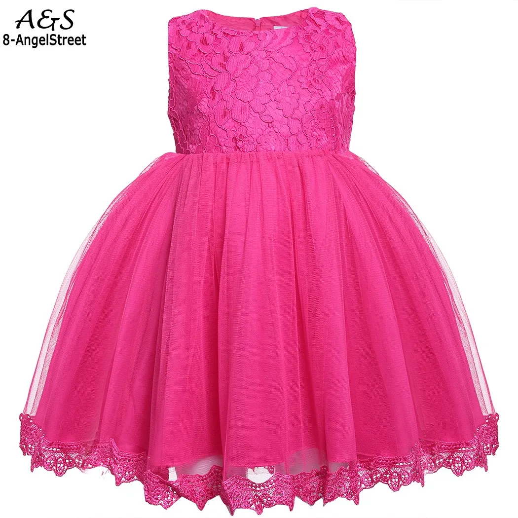 2016 Kids Girls Lace Party Dress Sleeveless Tollder Baby Girl Clothes Cute Princess Children