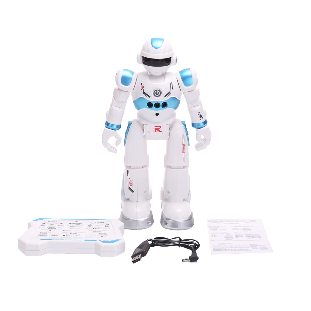 

WISHTIME Robot USBToy Electric Remote Control Robot Singing and Dancing Gesture Control Remote Control Robot Blue Gray For Chil