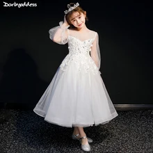 Elegant Long Sleeve Flower Girl Dresses for Weddings Ball Gown White First Communion Dress for Girls Kids Evening Prom Dress Elegant Long Sleeve Flower Girl Dresses for Weddings Ball Gown White First Communion Dress for Girls Kids Evening Prom Dress