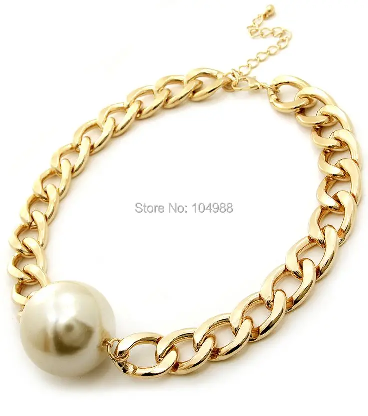 

FREE SHIPPING NEW STYLE GOLD COLOUR CHAIN IMITATION PEARLS NECKLACE&Pendants 2 COLORS