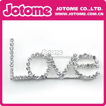 

High Quality Rhinestone Crystal Love Buckle for Wedding Invitation Card