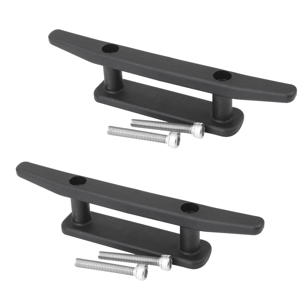 

2 Pcs/set 6.4 inch UV Resistant Black Nylon Kayak Canoe Marine Boat Dinghy Cleat Mooring Boat Deck Cleat