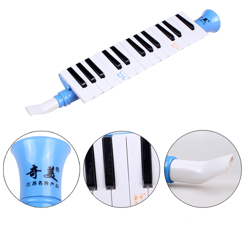Blau tragbare Mundharmonika 27-Key Note Wind Klavier Melodica f