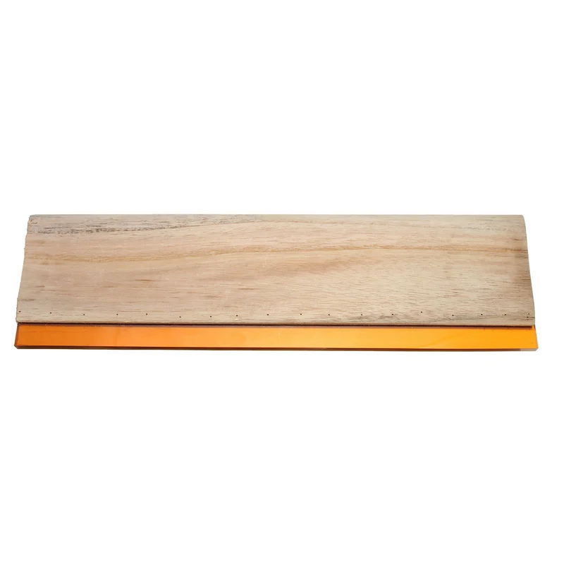 1X 35cm Flat Head Wood Handle Scraper Silk Screen Printing Squeegee Blade for Printing Scraper Scratch Board Tools