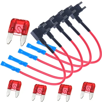 

12V 5pcs Fuse Holder Standard Car Fuse Add A Circuit Mini Blade Fuse Splice Holder ATM APM Piggy Back Fuses Tap Blade Auto 2019