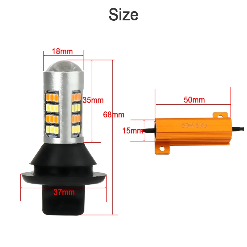 CNSUNNY светильник CANBUS Ba15s BAU15S 1156 P21w T20 W21W 7440 светодиодный передний указатель поворота дневной ходовой светильник двойной режим без ошибок DRL лампа