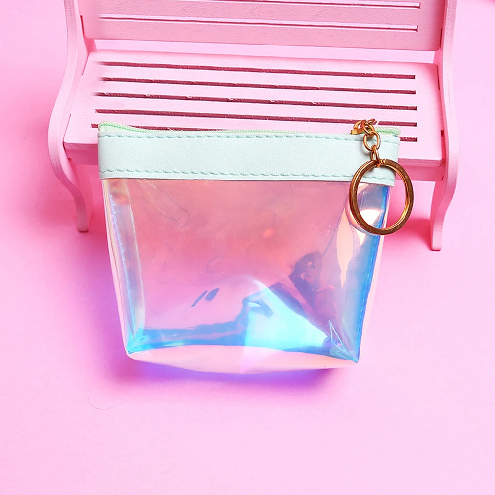 Модные Прозрачные лазерные портмоне из искусственной кожи женские Мини-молния кошелек сумочка-клатч