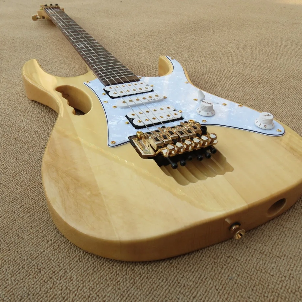 

Custom Yellow Guitar Monkey grip Lion's Claw tremolo cavity Tree of Life inlay golden Hardwares,customized!PayPal available!IB-5