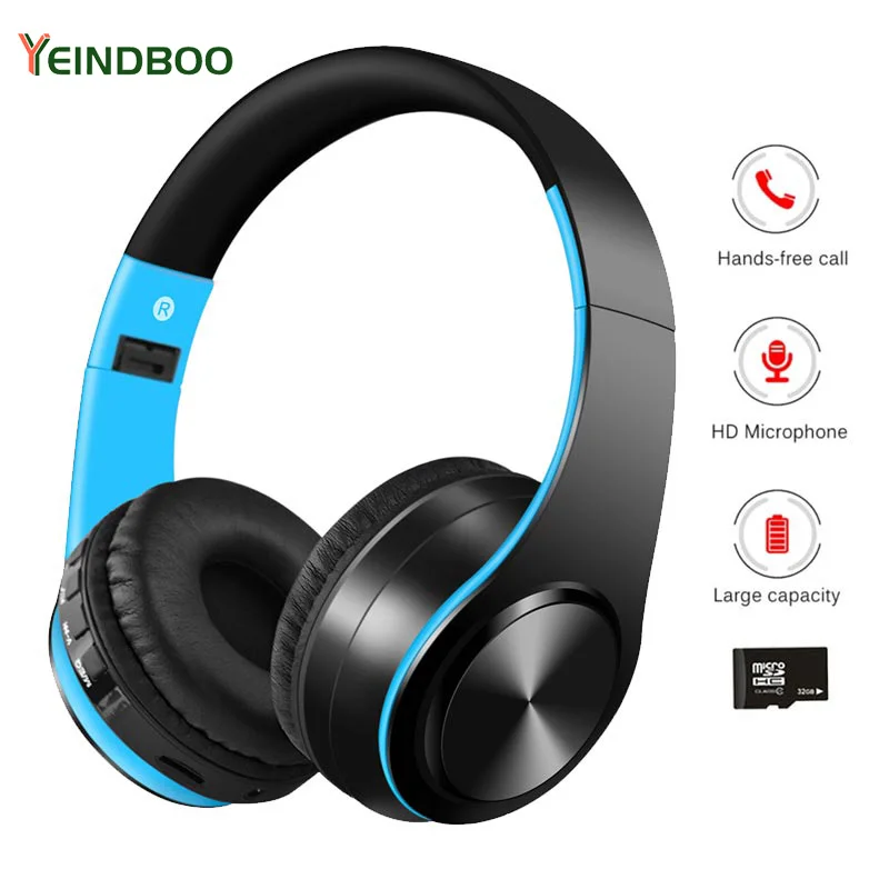 

YEINDBOO Wireless Bluetooth Headset Support TF Active Noise Cancelling Headphones With Microphone For Phones And Music