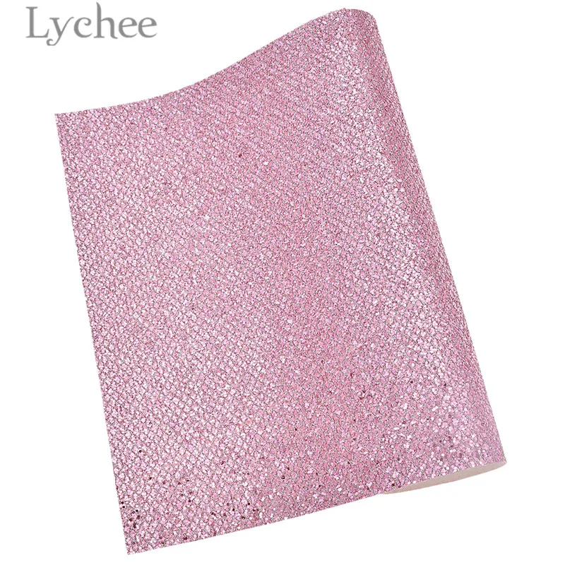 Lychee Life 21x29 см А4 сетка блестящая искусственная кожа ткань Высококачественная Синтетическая Кожа DIY материал для сумок одежды