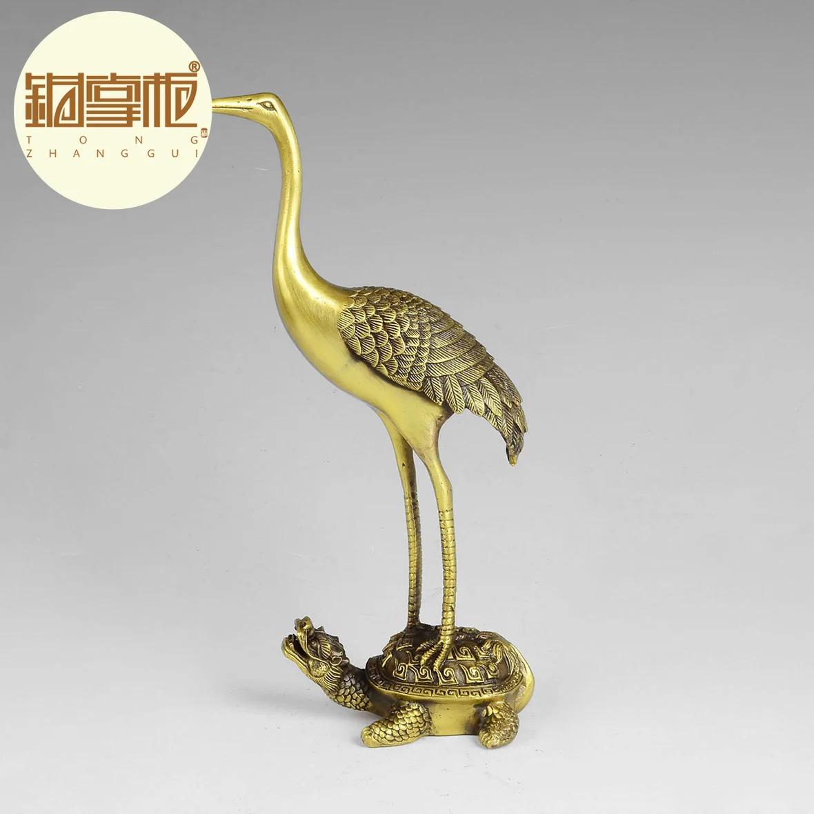 

A copper ornaments have a long birthday gift too have crane Pure copper tortoise and crane household ornaments tortoise and cran