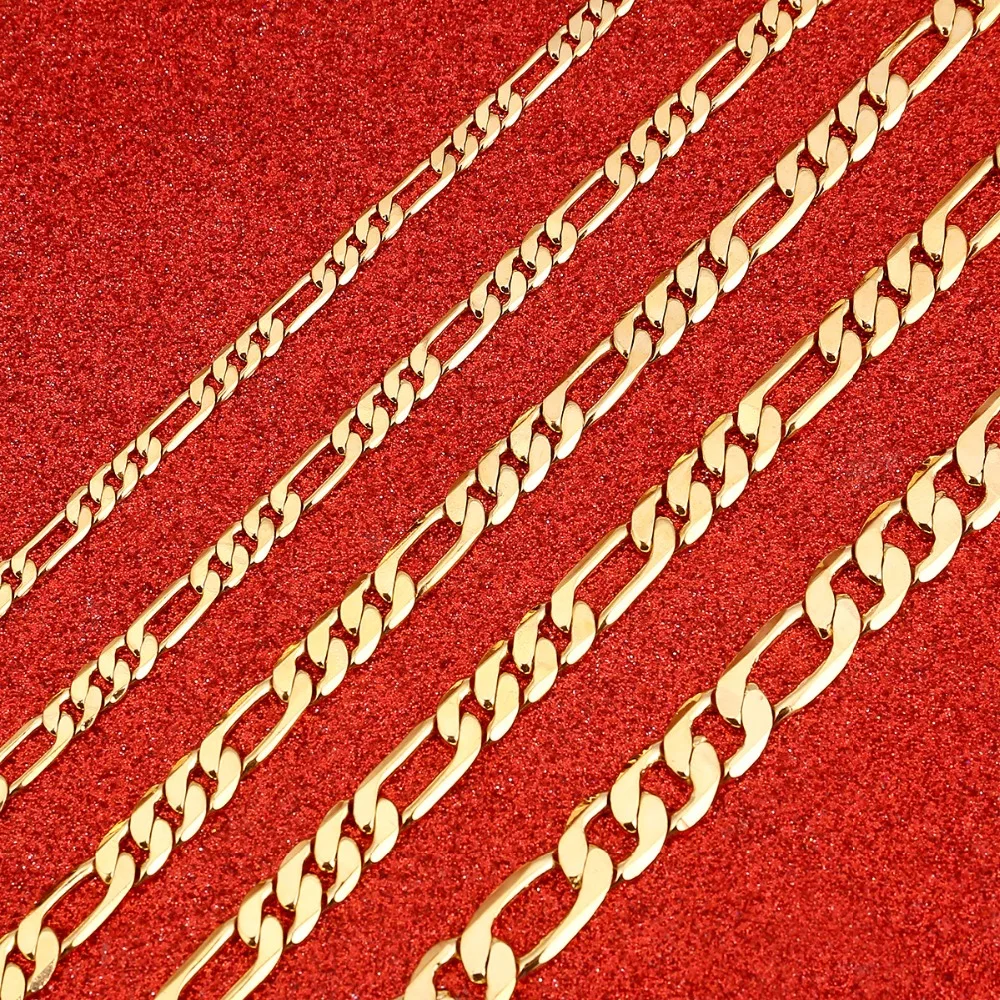 Позолоченный мужской s итальянский Браслет «Фигаро» хип-хоп Золотой Модный медный браслет мужские украшения для мальчиков