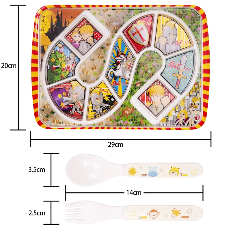 Qshare ребенок FDA пластик имитация фарфора Младенческая тарелка посуда малыш лоток детский пищевой контейнер столовые приборы для кормления ребенка