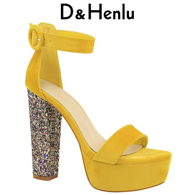 

D&Henlu 2018 Women's Sandals High Heels Shoes Platform Women Shoes Ankle Strap High Heels Sandals Sexy Ladies Sandal With Heels