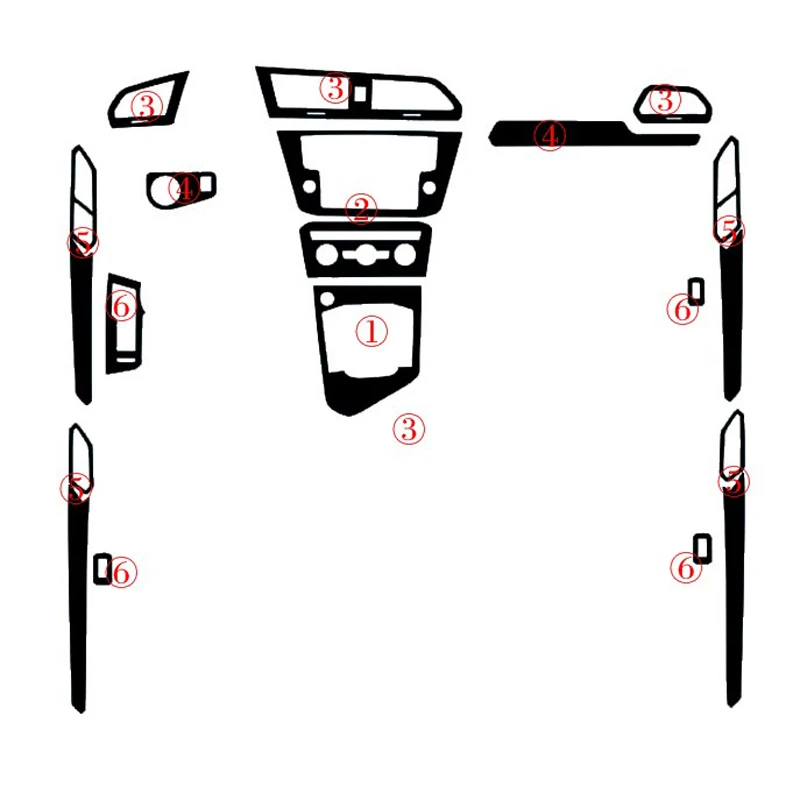 

Car-Styling New 3D Carbon Fiber Car Interior Center Console Color Change Molding Sticker Decals For VolksWagen Tiguan