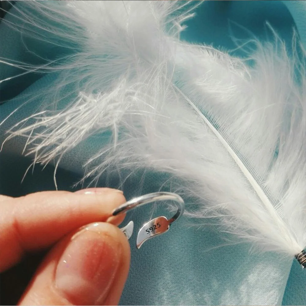 hengyi Plant Leave Resizable Ring for Women 925 Sterling Silver for Women Trendy Classic Style Party Brand Fashion Jewelry Fine Jewelry