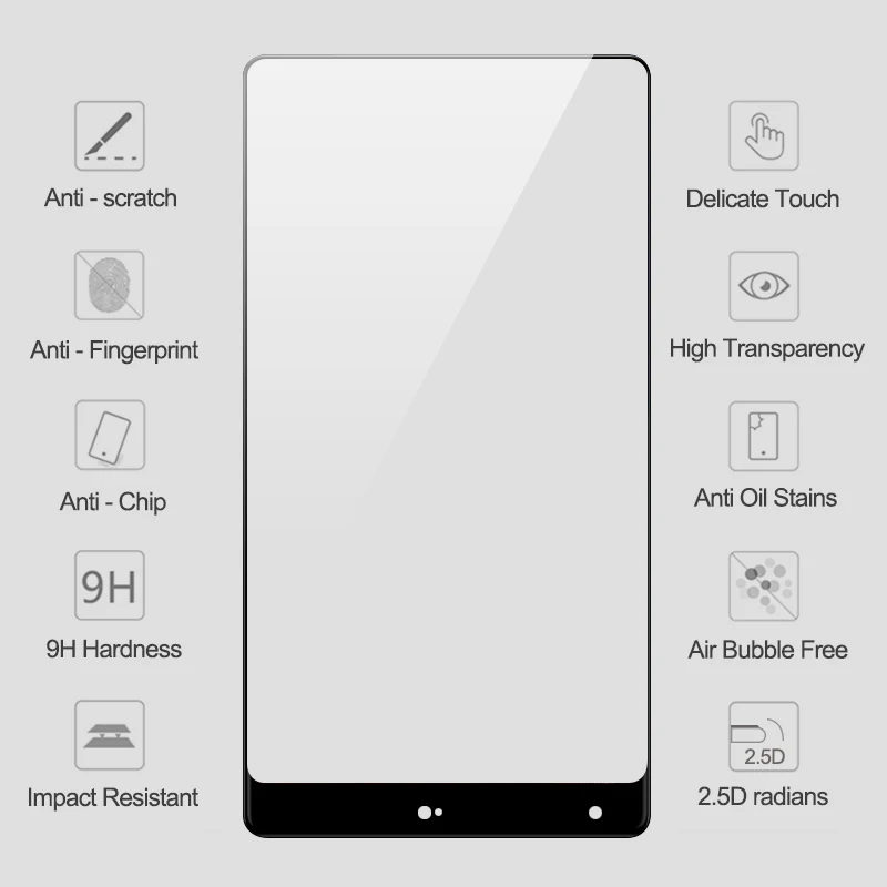 2.5D полное покрытие из закаленного стекла для Xiaomi mi x защитное стекло на экран