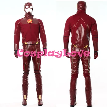 

New Custom Made High Quality America Movie The Flash Barry Allen Cosplay Costume For Halloween Christmas