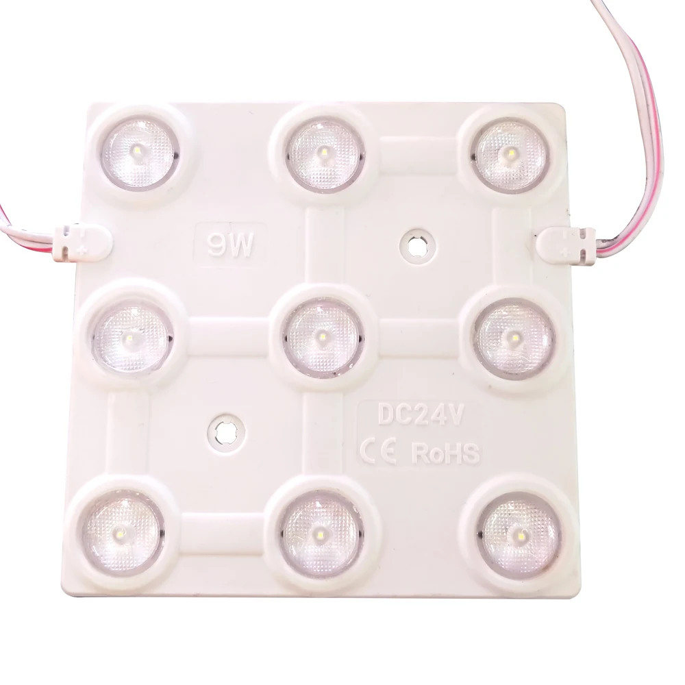 Светодиодный модуль с объективом 1 шт. DC24V 9 Вт 2835 SMD белый 13000K для надписей 108*108