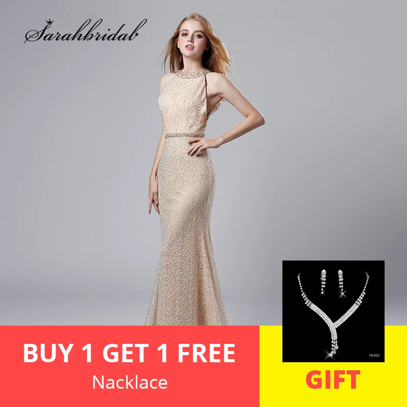 

Robe De Soiree Luxury New Arrivals Long Mermaid Evening Dresses 2019 With Tulle Crystal Beading Prom Gowns Actual Image LSX533