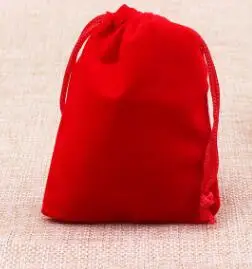 10 шт./лот 7x9 см небольшой шнурок черные красные бархатные украшения сумка подарки Ювелирные сумки Свадебные Рождественские мешки для упаковки - Цвет: red