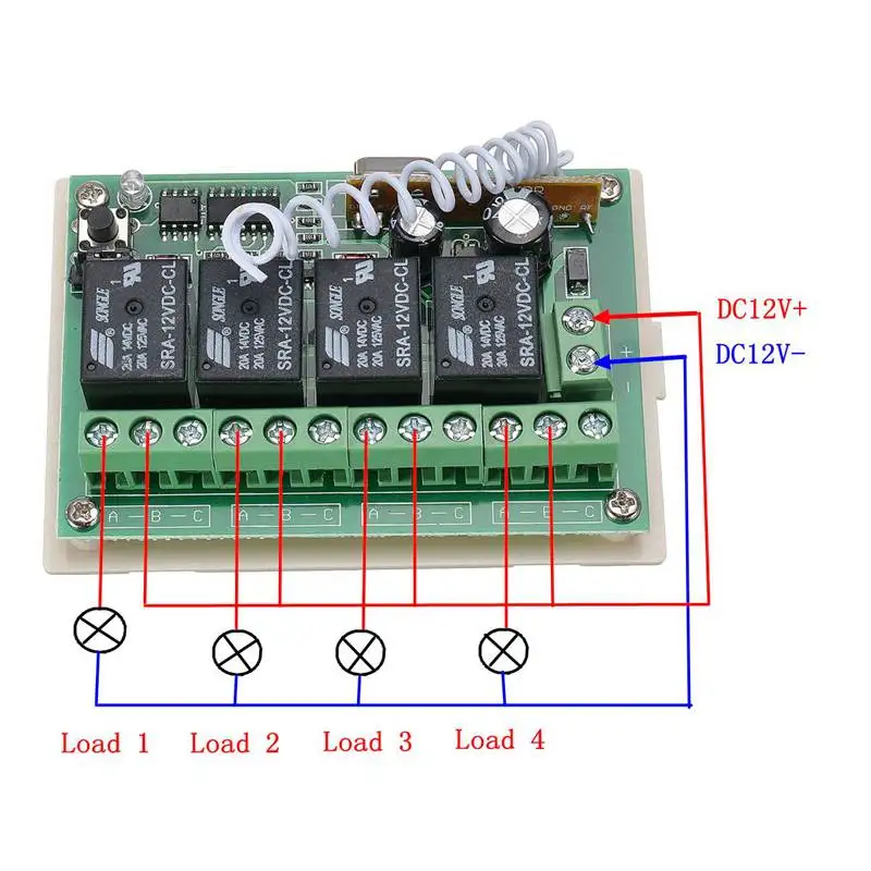 CLAITE 1/2/5 шт., 12V 4CH 433 МГц Беспроводной дистанционного Управление переключатель интегральная схема с 2 Передатчик DIY заменить Запчасти инструмент Наборы